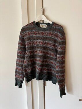 VINTAGE SEARS SHETLAND VIRGIN WOOL PURE FAIR ISLE SWEATER PREOWNED